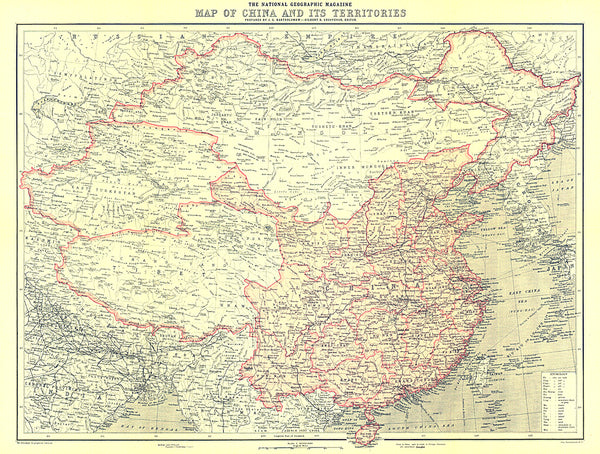 Buy map 1912 China and Its Territories Map