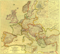Buy map 1915 Europe Map with Africa and Asia
