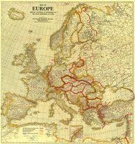 Buy map 1921 Map of Europe Showing the Countries Established by the Peace Conference of Paris