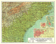 Buy map 1926 North Carolina, South Carolina, Georgia and Eastern Tennessee Map