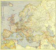 Buy map 1938 Europe and the Mediterranean Map