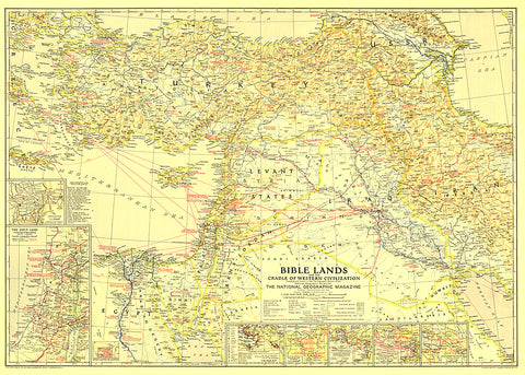 Buy map 1938 Bible Lands, and the Cradle of Western Civilization Map