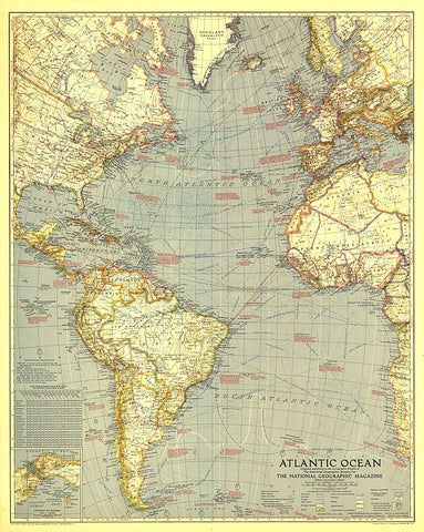 Buy map 1939 Atlantic Ocean Map