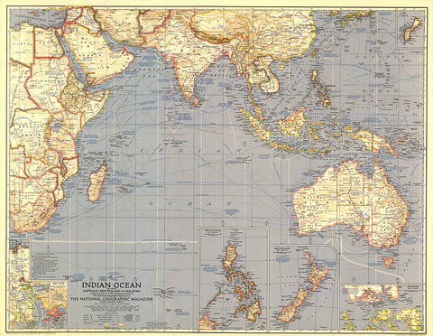 Buy map 1941 Indian Ocean Map