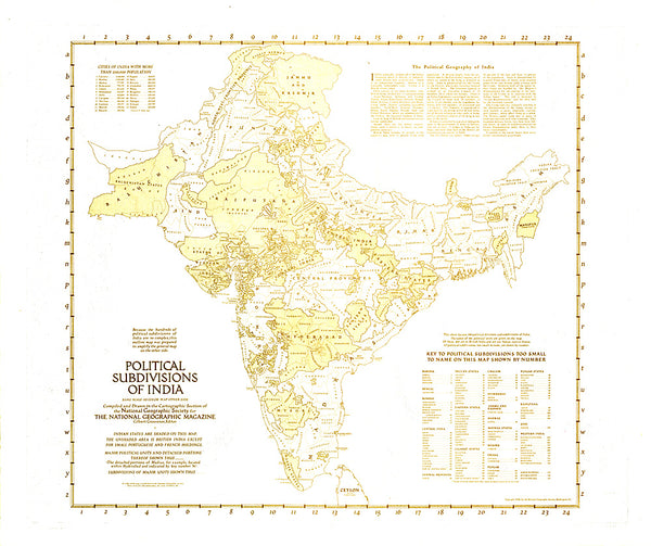 Buy map 1946 Political Subdivisions of India Map