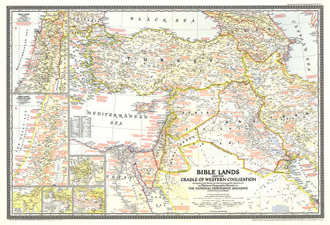 Buy map 1946 Bible Lands, and the Cradle of Western Civilization Map