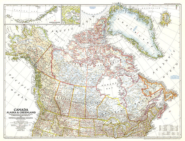 Buy map 1947 Canada, Alaska and Greenland Map