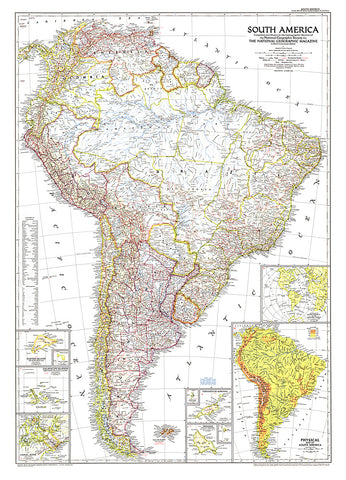 Buy map 1950 South America Map