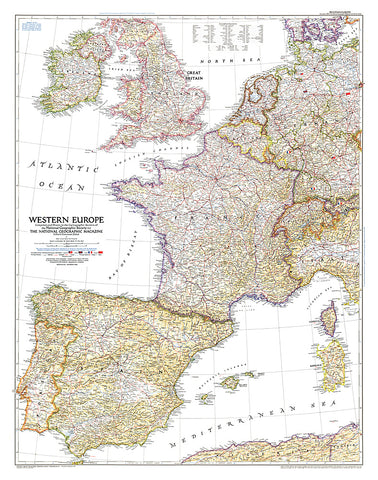 Buy map 1950 Western Europe Map