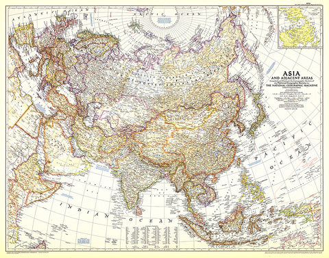 Buy map 1951 Asia and Adjacent Areas Map