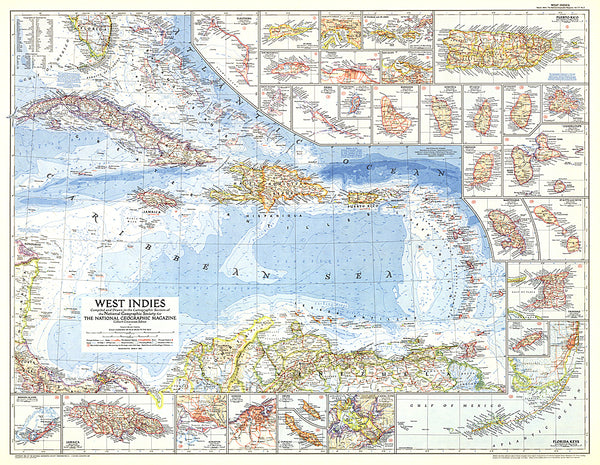 Buy map 1954 West Indies Map