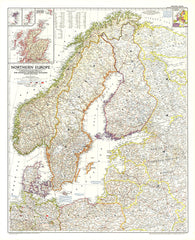 Buy map 1954 Northern Europe Map
