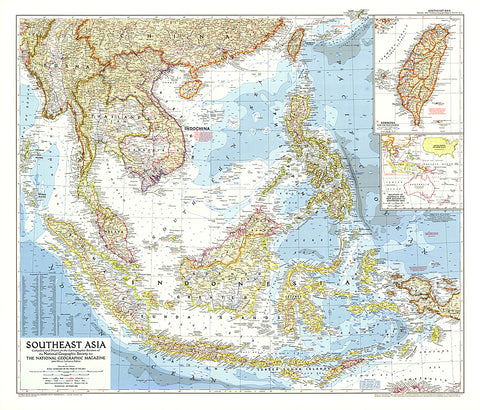 Buy map 1955 Southeast Asia Map