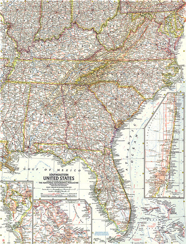 Buy map 1958 Southeastern United States Map