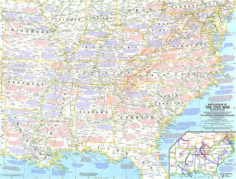 Buy map 1961 Battlefields of the Civil War Map