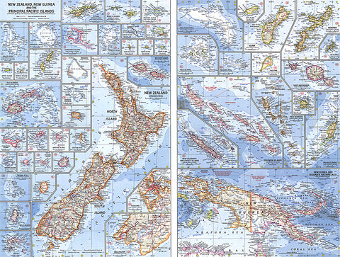 Buy map 1962 New Zealand, New Guinea and the Principal Pacific Islands Map