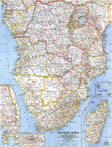 Buy map 1962 Southern Africa Map