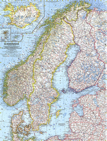 Buy map 1963 Scandinavia Map
