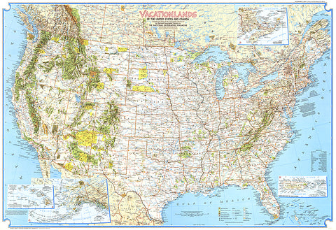 Buy map 1966 Vacationlands of the United States and Canada Map