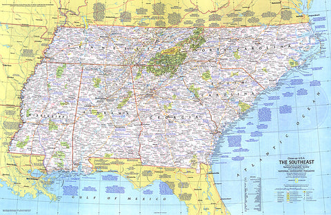 Buy map 1975 Close-up USA, the Southeast