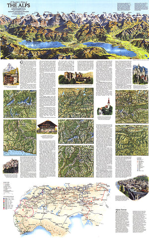 Buy map 1985 A Travelers Map of the Alps