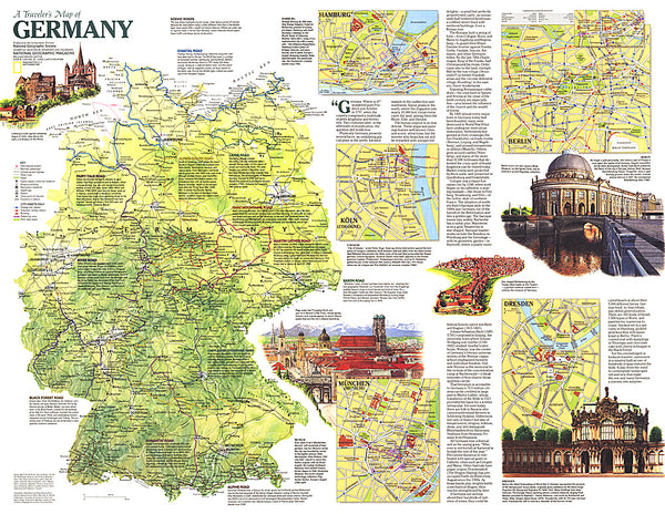 Buy map 1991 Travelers Map of Germany
