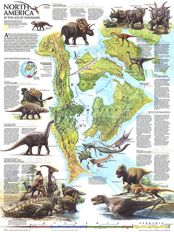 Buy map 1993 North America in the Age of the Dinosaurs Map