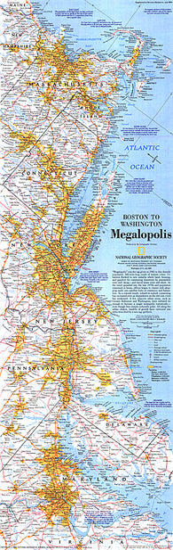 Buy map 1994 Boston To Washington Megalopolis Map