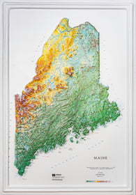 Buy map Maine Raised Relief Map, Raven Style