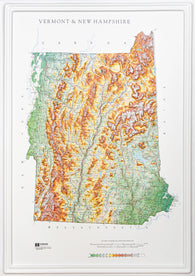 Buy map Vermont and New Hampshire Raised Relief Map, Raven Style