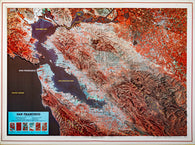 Buy map San Francisco Bay Raised Relief Map