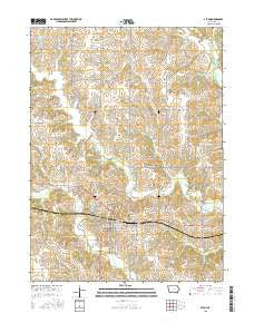 Afton Iowa Current topographic map, 1:24000 scale, 7.5 X 7.5 Minute, Year 2015