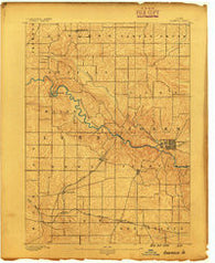 Anamosa Iowa Historical topographic map, 1:62500 scale, 15 X 15 Minute, Year 1890