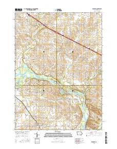 Brandon Iowa Current topographic map, 1:24000 scale, 7.5 X 7.5 Minute, Year 2015