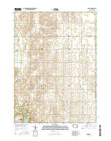 Bremer Iowa Current topographic map, 1:24000 scale, 7.5 X 7.5 Minute, Year 2015