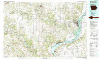 Burlington Iowa Historical topographic map, 1:100000 scale, 30 X 60 Minute, Year 1985