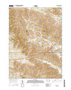 Cascade Iowa Current topographic map, 1:24000 scale, 7.5 X 7.5 Minute, Year 2015