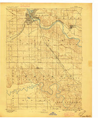 Cedar Rapids Iowa Historical topographic map, 1:62500 scale, 15 X 15 Minute, Year 1887