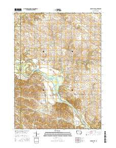 Cedar Bluff Iowa Current topographic map, 1:24000 scale, 7.5 X 7.5 Minute, Year 2015