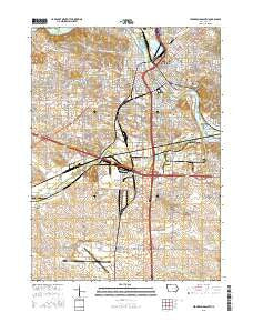 Cedar Rapids South Iowa Current topographic map, 1:24000 scale, 7.5 X 7.5 Minute, Year 2015