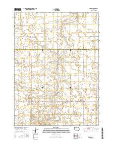 Churdan Iowa Current topographic map, 1:24000 scale, 7.5 X 7.5 Minute, Year 2015