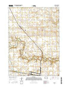 Clare Iowa Current topographic map, 1:24000 scale, 7.5 X 7.5 Minute, Year 2015