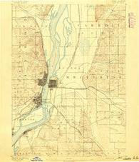 Clinton Iowa Historical topographic map, 1:62500 scale, 15 X 15 Minute, Year 1891