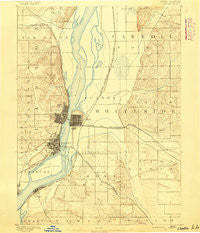 Clinton Iowa Historical topographic map, 1:62500 scale, 15 X 15 Minute, Year 1891