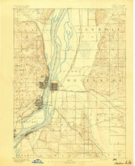 Clinton Iowa Historical topographic map, 1:62500 scale, 15 X 15 Minute, Year 1894