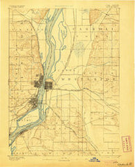 Clinton Iowa Historical topographic map, 1:62500 scale, 15 X 15 Minute, Year 1894