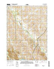 Coggon Iowa Current topographic map, 1:24000 scale, 7.5 X 7.5 Minute, Year 2015