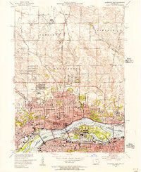 Davenport East Iowa Historical topographic map, 1:24000 scale, 7.5 X 7.5 Minute, Year 1953