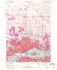 Davenport East Iowa Historical topographic map, 1:24000 scale, 7.5 X 7.5 Minute, Year 1953