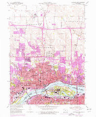 Davenport East Iowa Historical topographic map, 1:24000 scale, 7.5 X 7.5 Minute, Year 1953